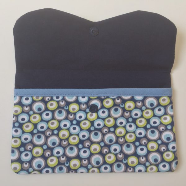 Intérieur pochette ronds bleus