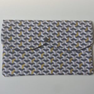 Pochette multi usages grise et dorée