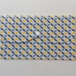 Pochette multi usages jaune blanc bleu