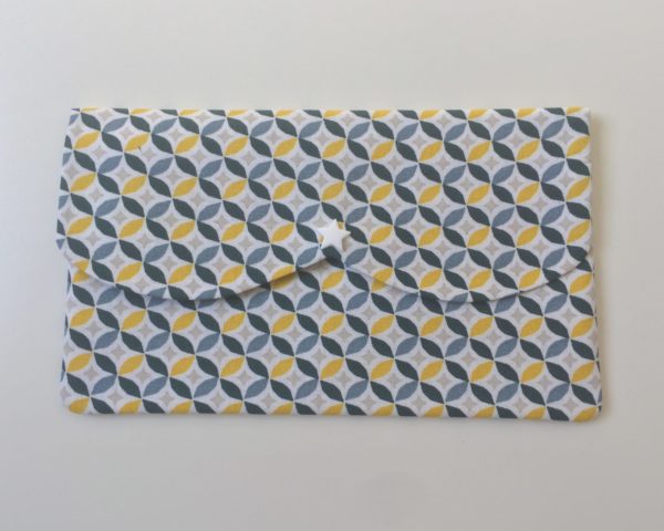 Pochette multi usages jaune blanc bleu